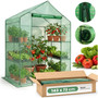 Mini skleník s policami, zelený, 143x73x195 cm