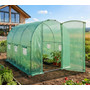 Záhradný fóliový tunel s kovovými dverami, zelený, 200x300x200 cm