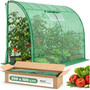 Nástenný fóliový záhradný skleník, zelený, 100x200x210 cm