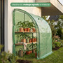 Nástenný fóliový záhradný skleník, zelený, 100x200x210 cm - galéria #1
