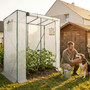 Záhradný fóliový skleník, biely, 202x80x170 cm - galéria #1
