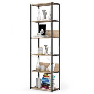 Regál 600, čierna/dub sonoma