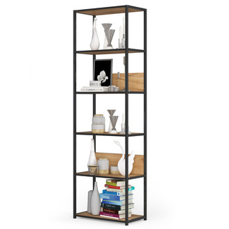 Regál 600, čierna / remeselný dub