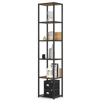 Regál 400, čierna / remeselný dub