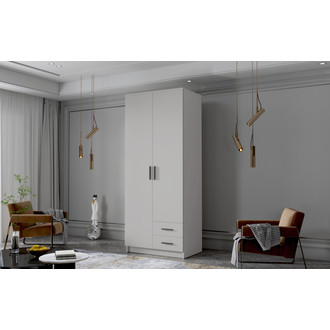 Šatníková skriňa ADA I 80 cm - biela / čierne úchytky