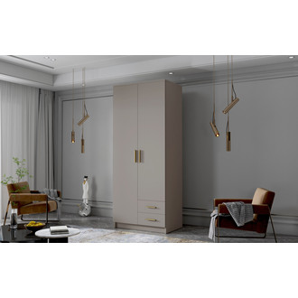 Šatníková skriňa ADA I 80 cm - béžová/zlaté úchytky