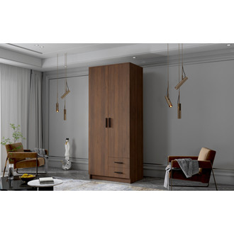 Šatníková skriňa ADA I 80 cm - orech/čierne úchytky