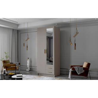 Šatníková skriňa ADA II 80 cm - béžová/zlaté úchytky