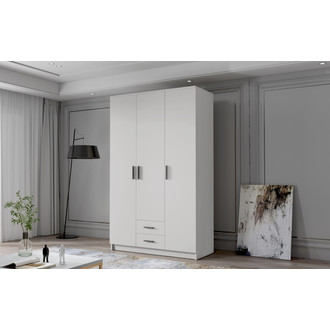 Šatníková skriňa ADA I 120 cm - biela / čierne úchytky