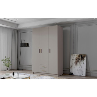 Šatníková skriňa ADA I 120 cm - béžová/zlaté úchytky