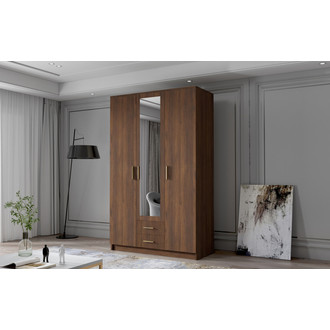 Šatníková skriňa ADA II 120 cm - orech / zlaté úchytky