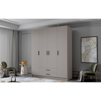 Šatníková skriňa ADA I 160 cm - béžová/čierne úchytky