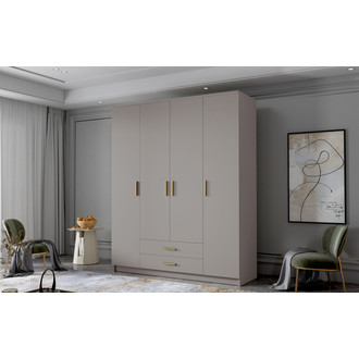 Šatníková skriňa ADA I 160 cm - béžová/zlaté úchytky