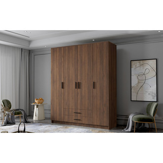 Šatníková skriňa ADA I 160 cm - orech/čierne úchytky