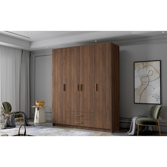 Šatníková skriňa ADA I 160 cm - orech / zlaté úchytky