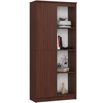 Regál R 80 cm 1 dvierka 6 poličiek wenge