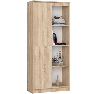 Regál R 80 cm 1 dvierka 6 poličiek dub sonoma